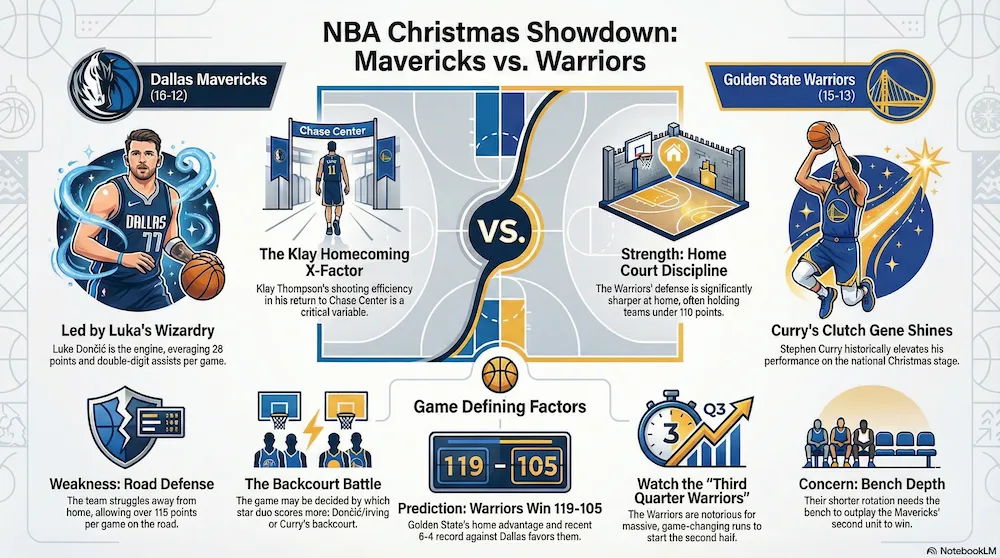 inforgraphic about Dallas Mavericks and Golden State Warriors