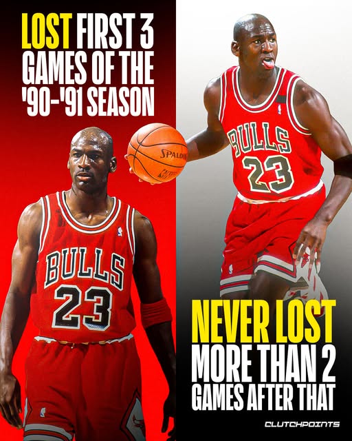 From November 1990 to June 1998, Michael Jordan never lost more than 2 games in a row in nearly 8 years of basketball.