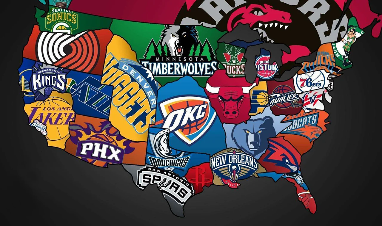 NBA team map