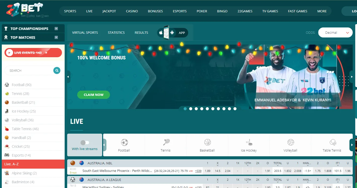 22Bet: Another international bookmaker that is also very popular to bet on horse racing