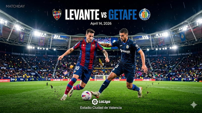 Levante vs Getafe Prediction and Betting Tips | 14 April 2026