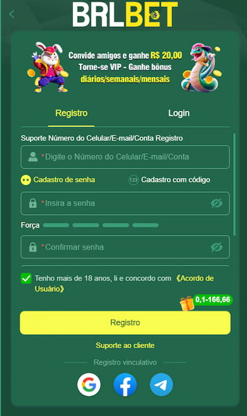 Registering at bookmaker BRL Bet is very easy and convenient